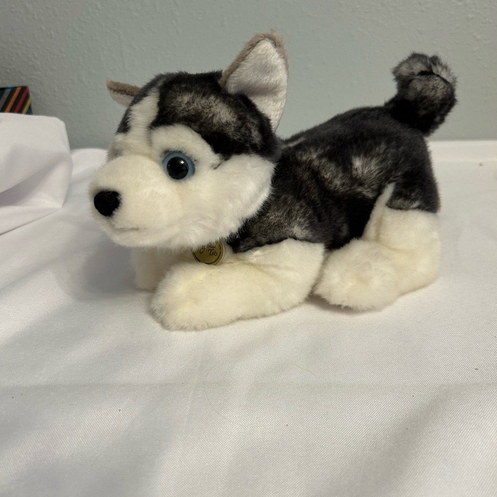 Cuddly Husky Plush Dog Toy - Gray and White
